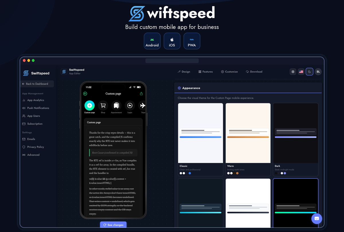 Build your app with plain-English prompts
