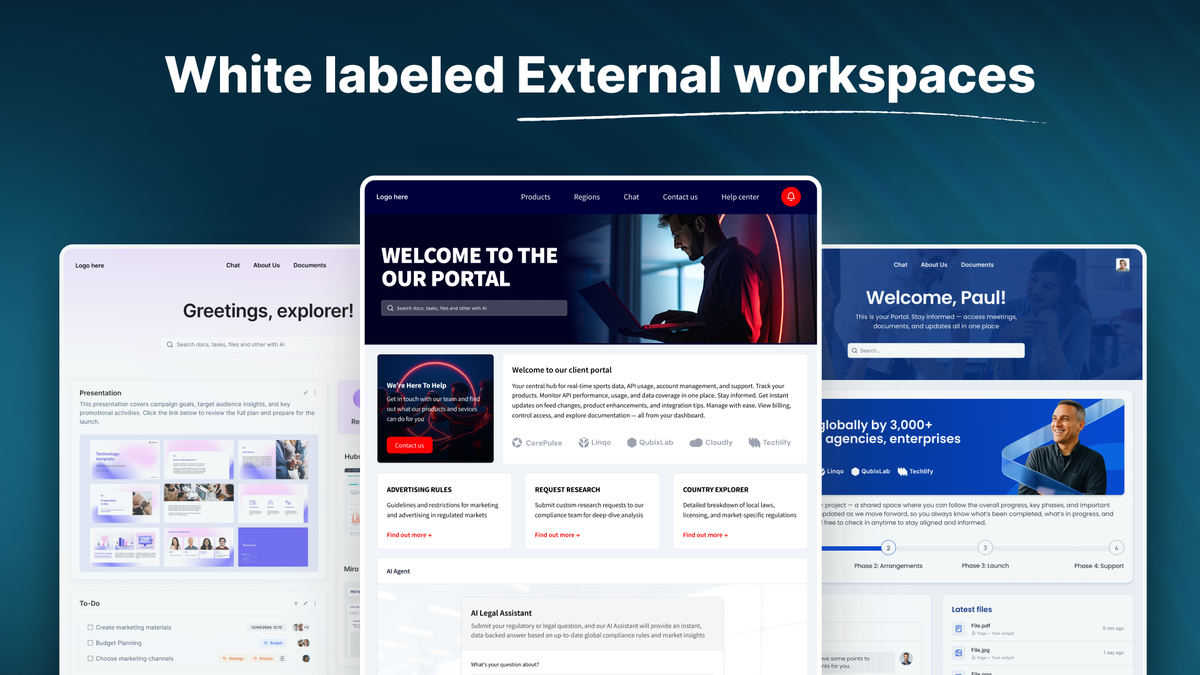 Build white-labeled client portals