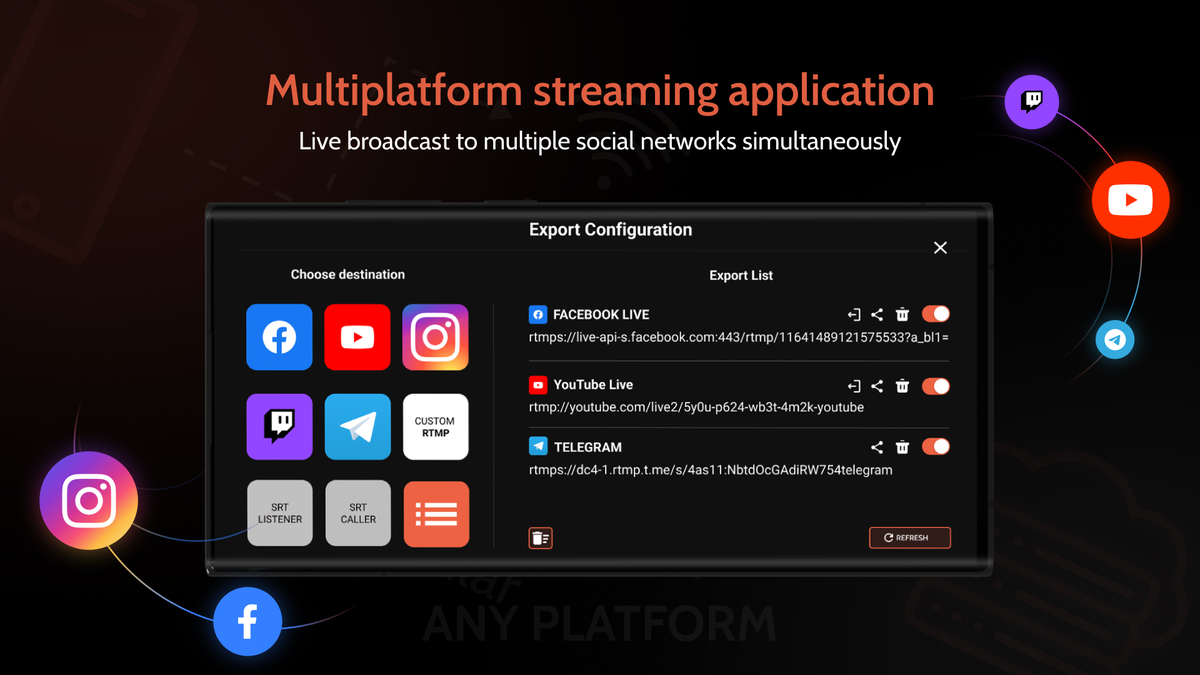 Multi-platform streaming