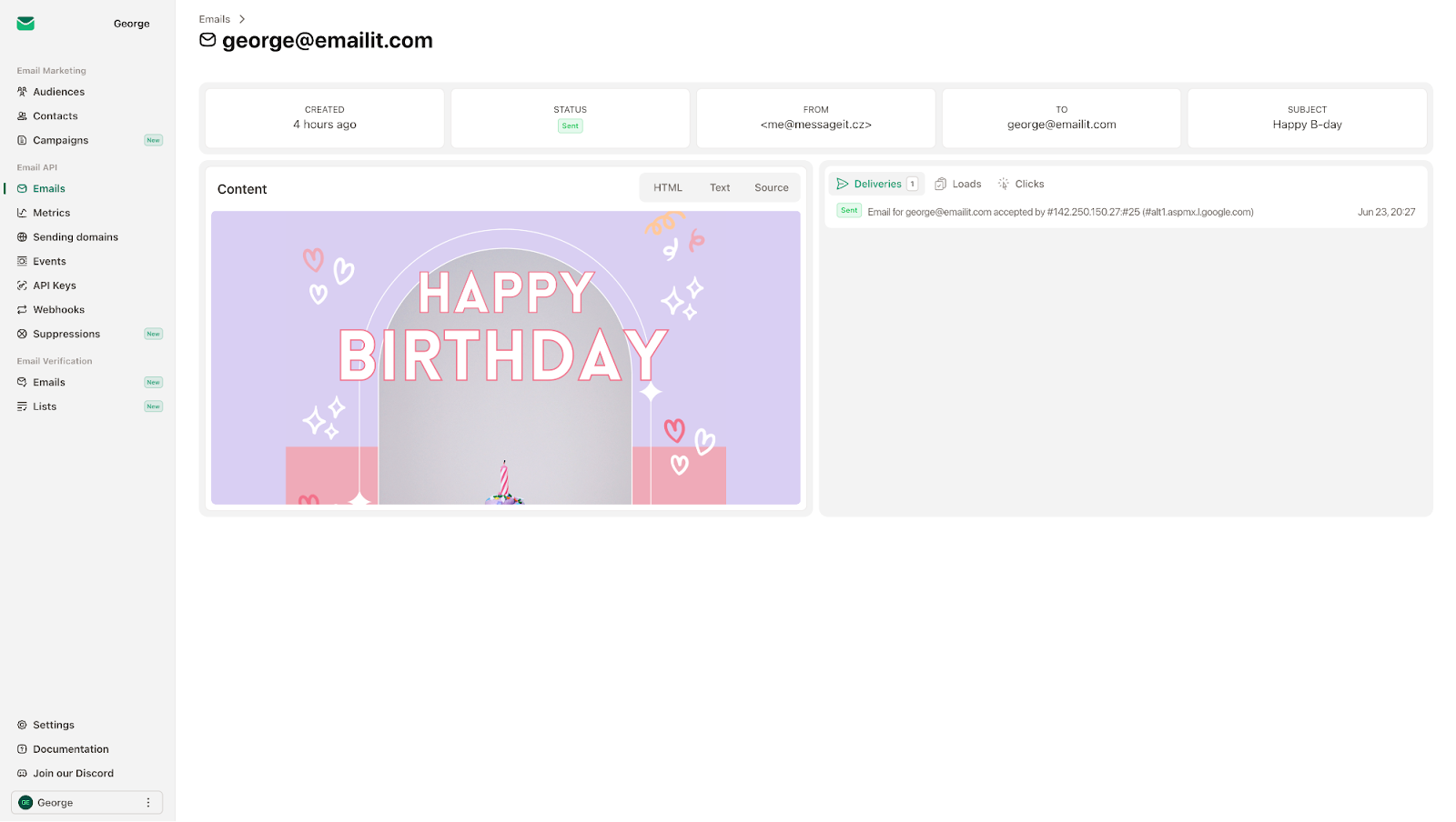 Email history