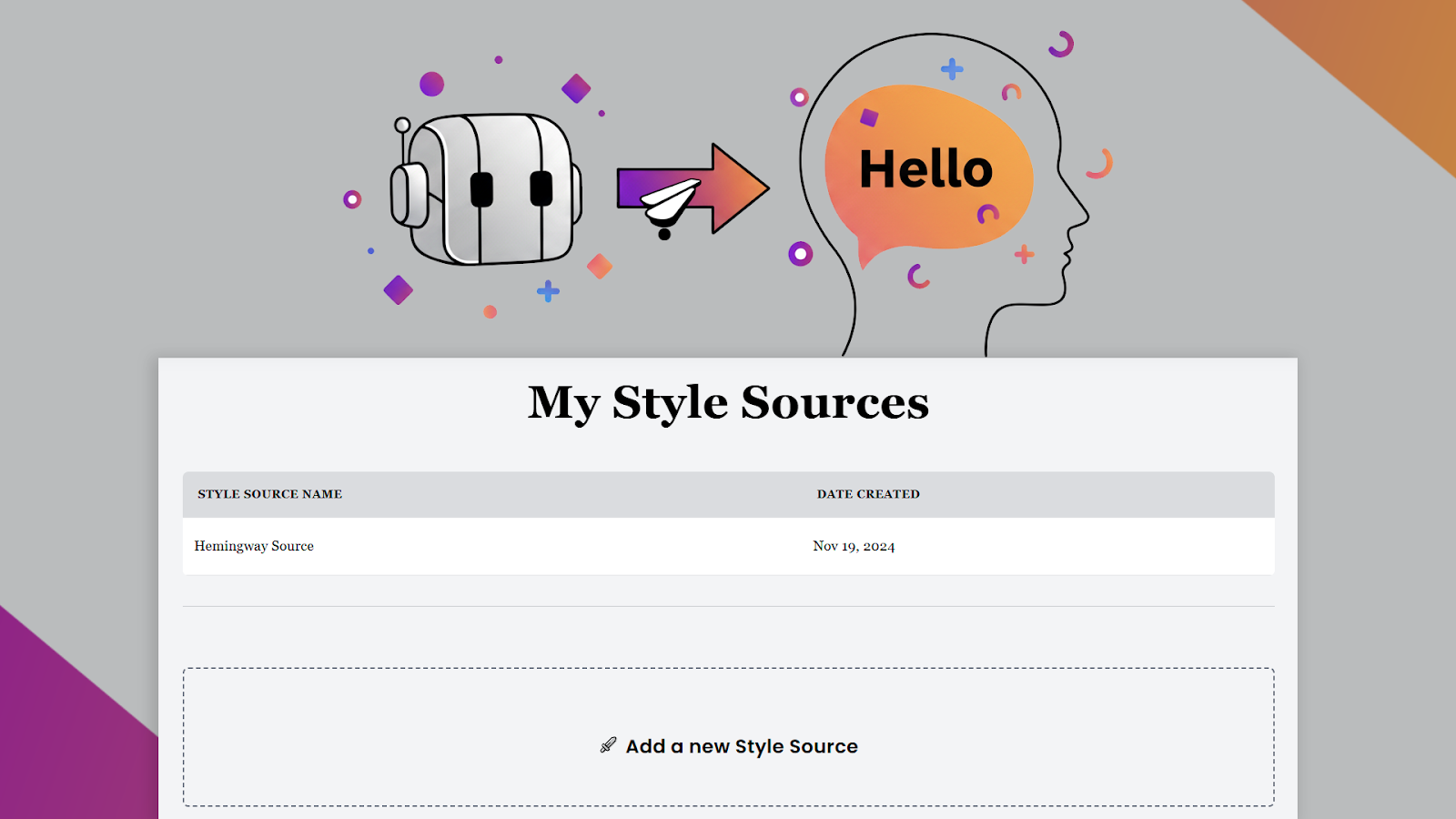 Style sources