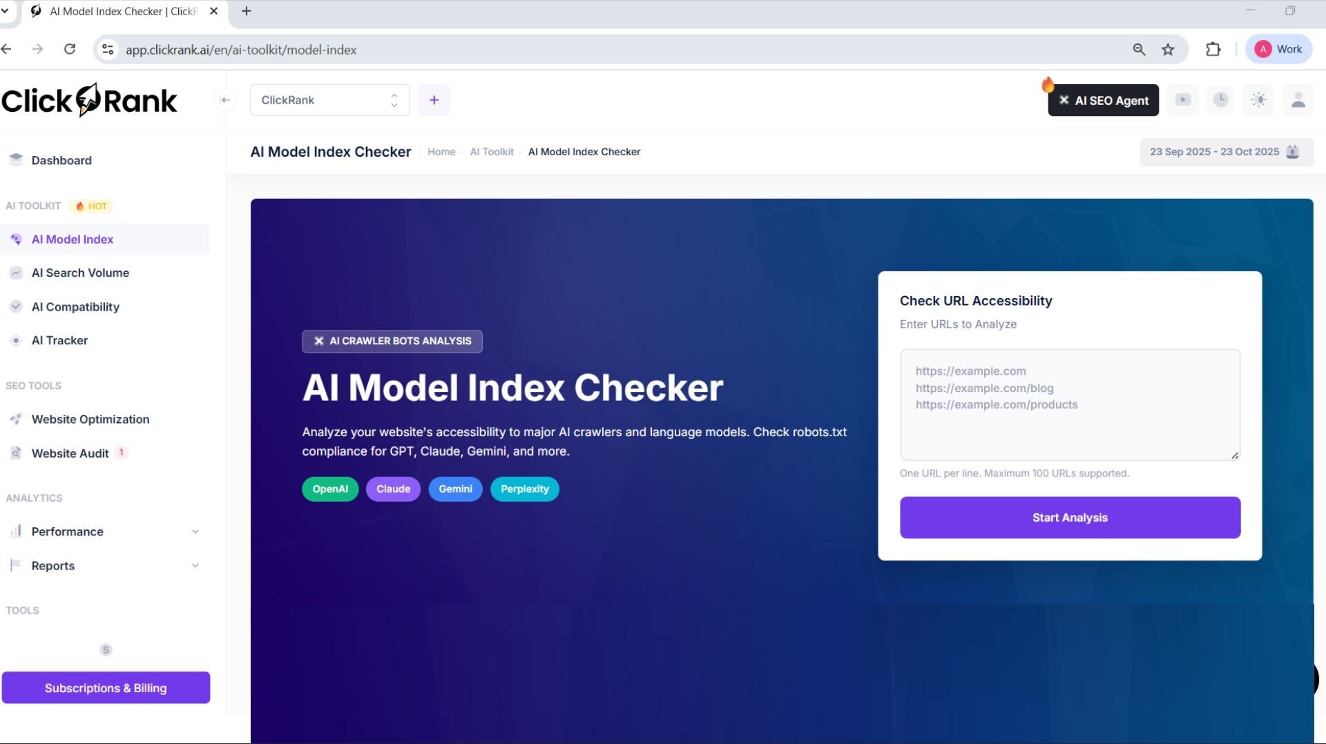 AI Model Index Checker