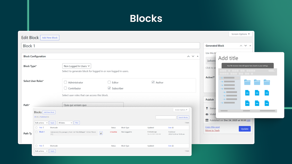 Blocks feature UI