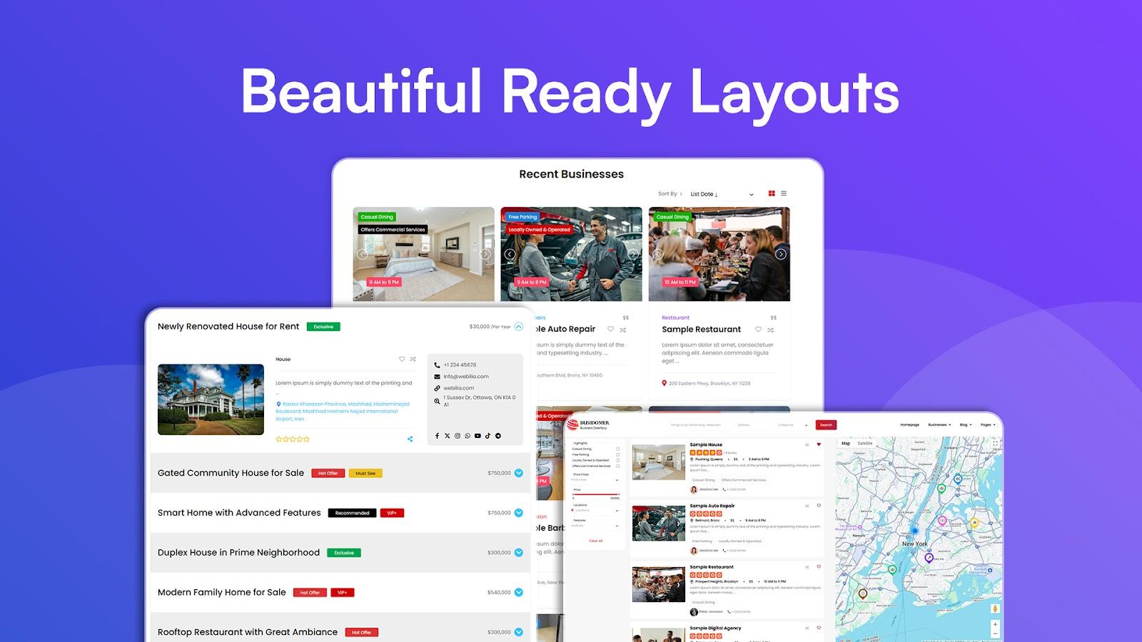 Ready-made layouts
