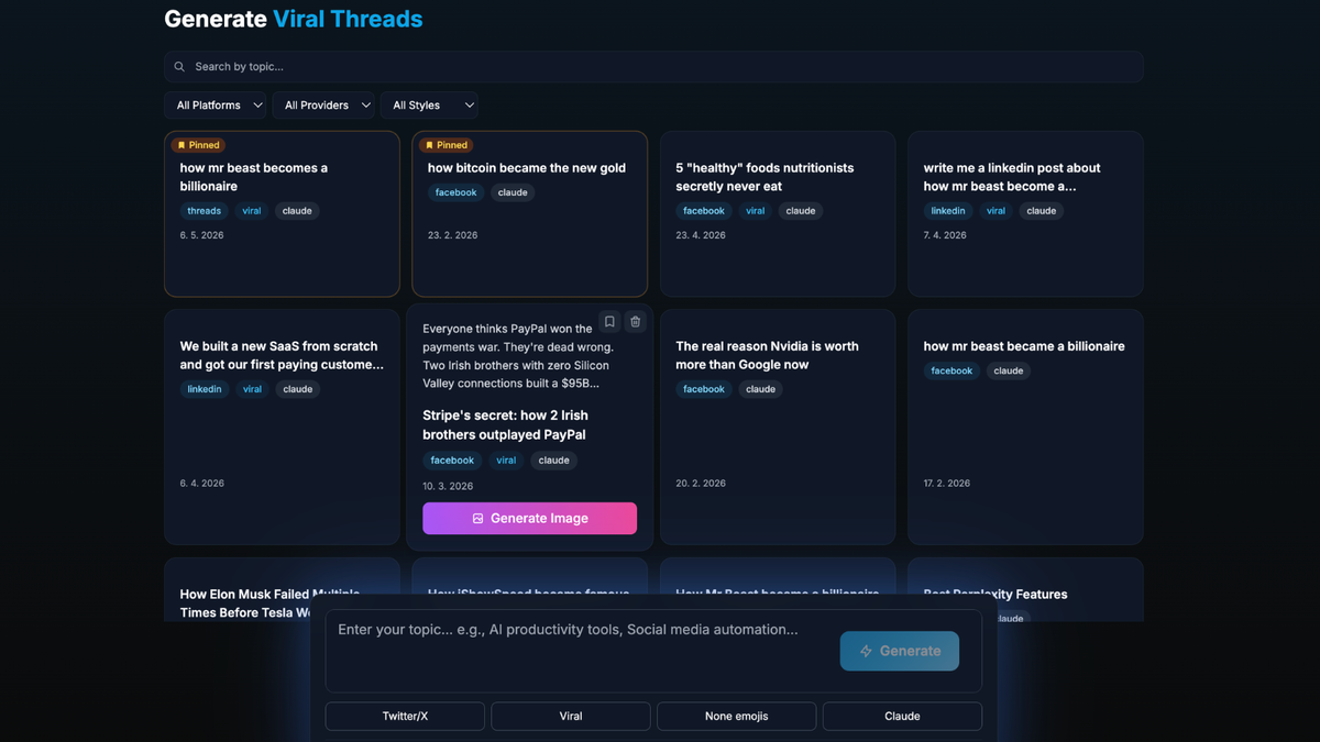 Turn ideas into viral threads