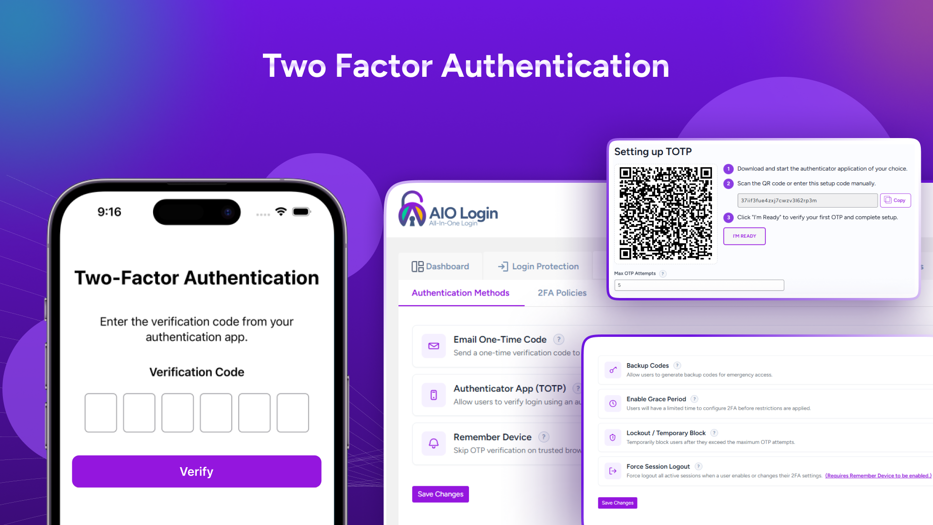 Two-factor authentication setup