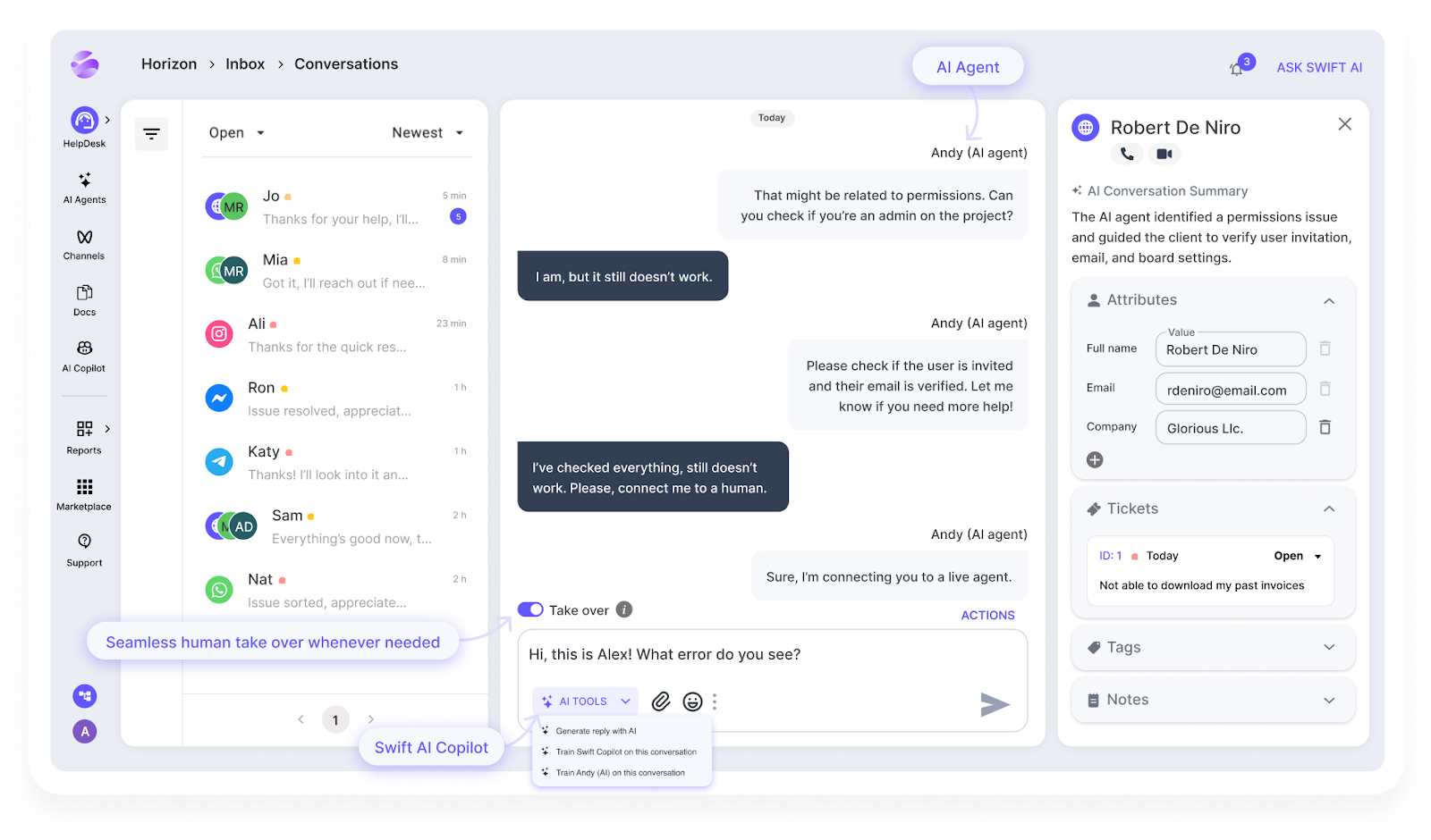 Conversation inbox