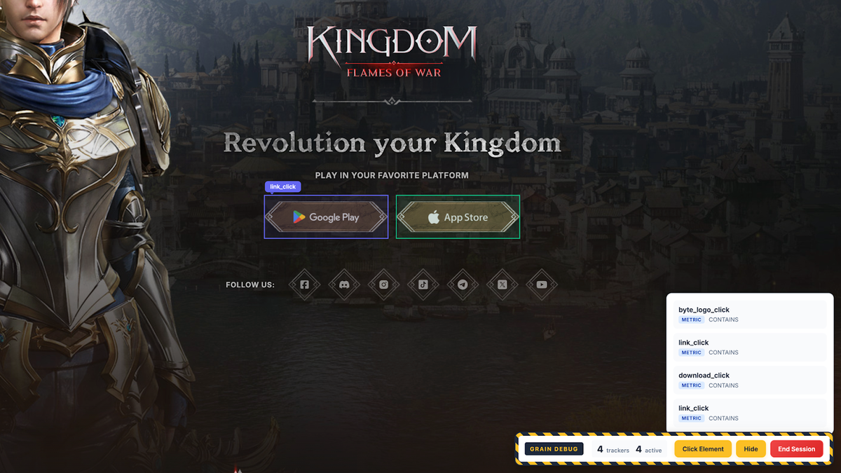 Track any element without code