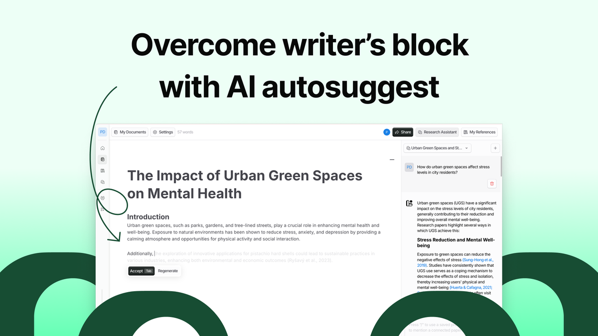 Overcome writer's block with AI
