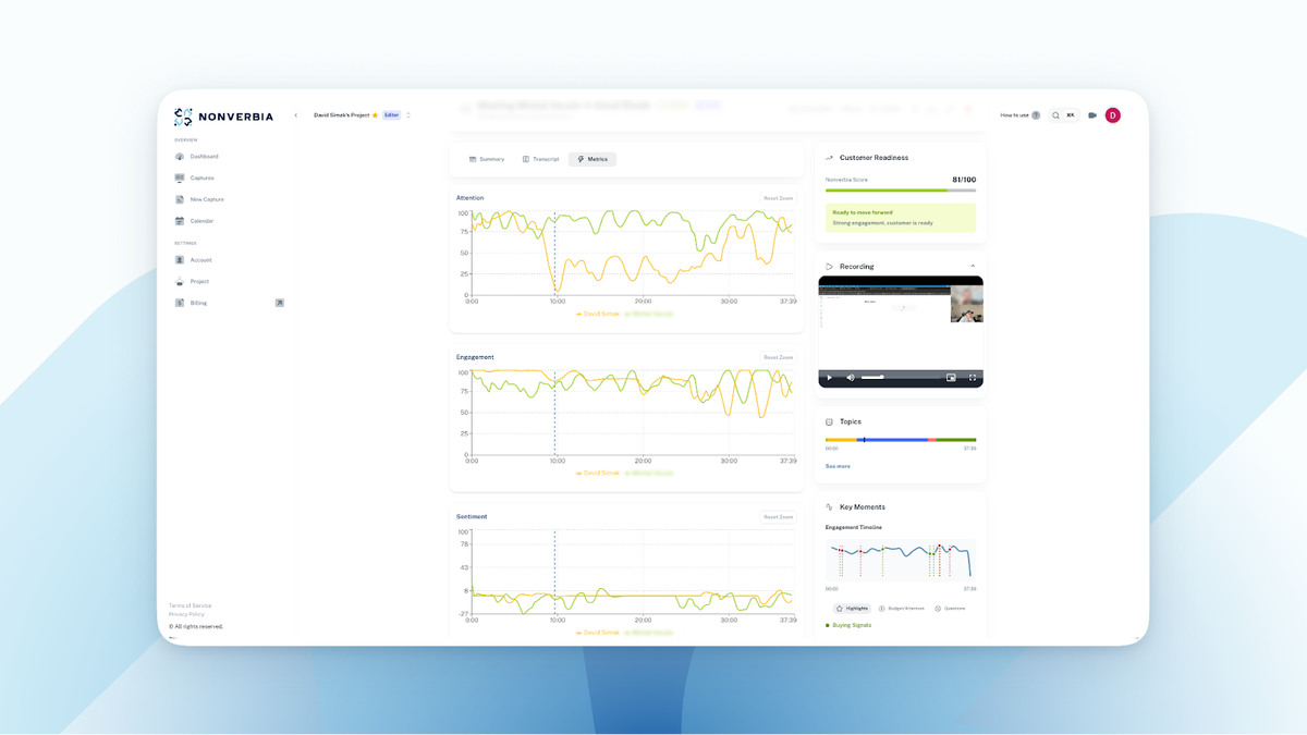 Nonverbal metrics overview