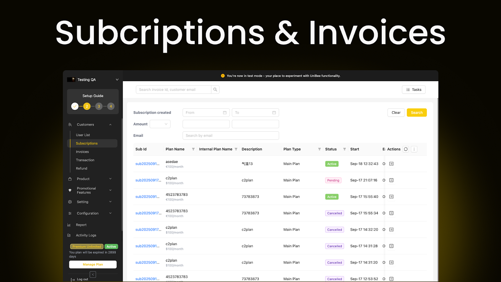 Subscriptions and Invoices