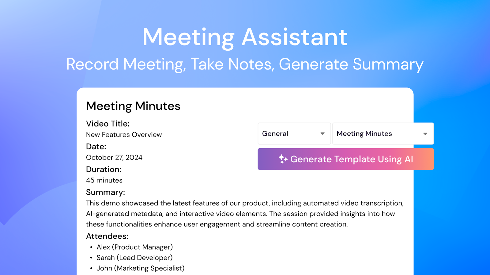 AI meeting assistant