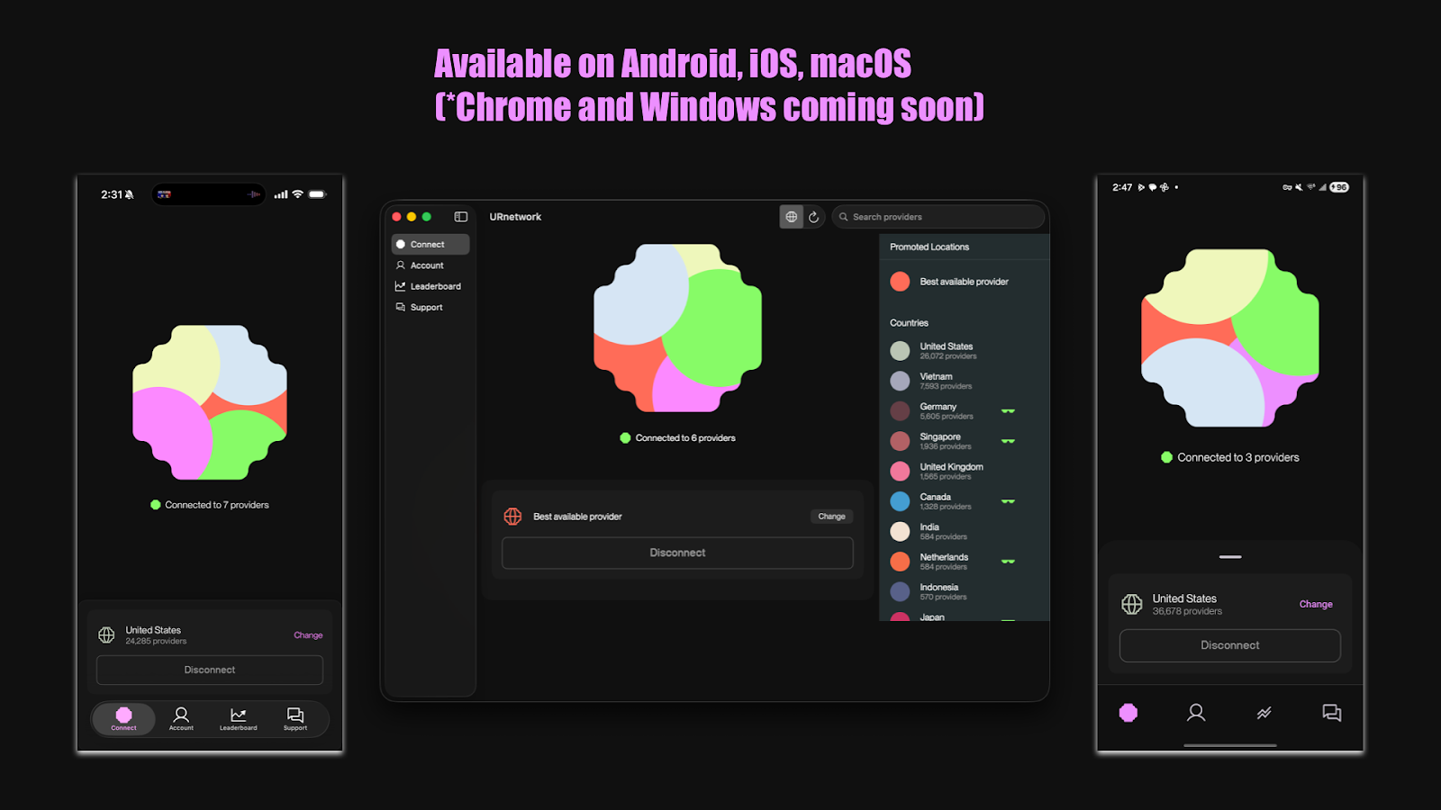 Main interface with providers