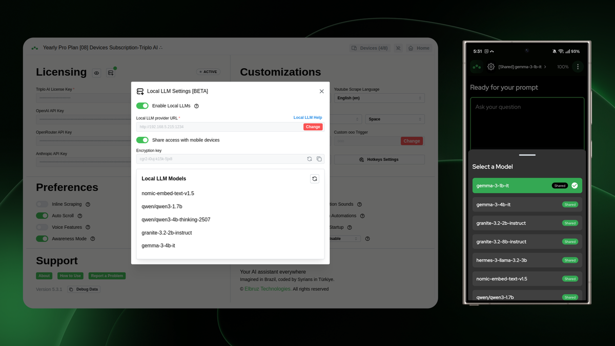 Run local AI models anywhere, securely