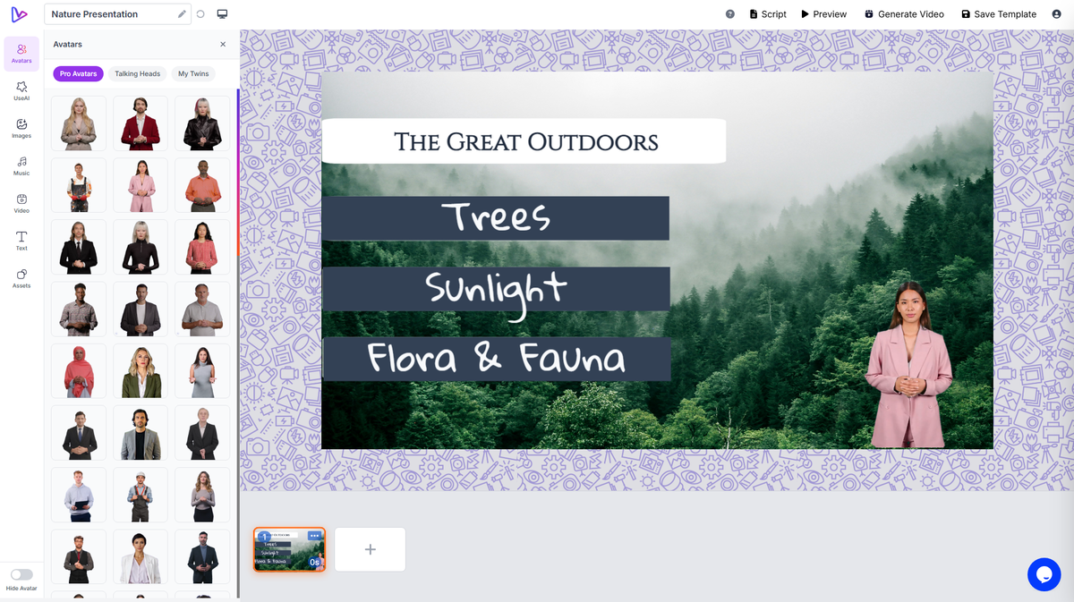 Present in any language with lifelike AI avatars