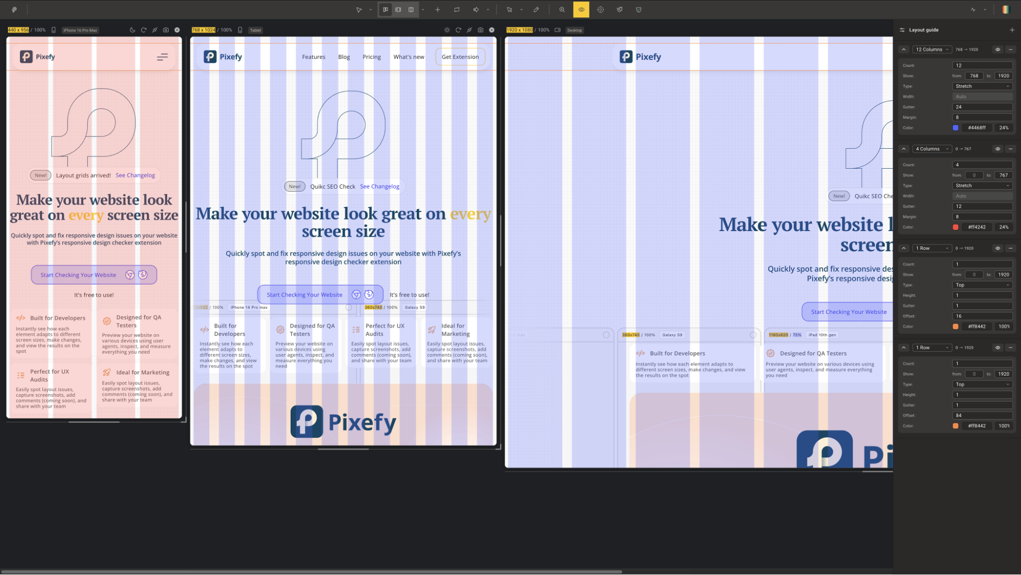 Adaptive grid overlay
