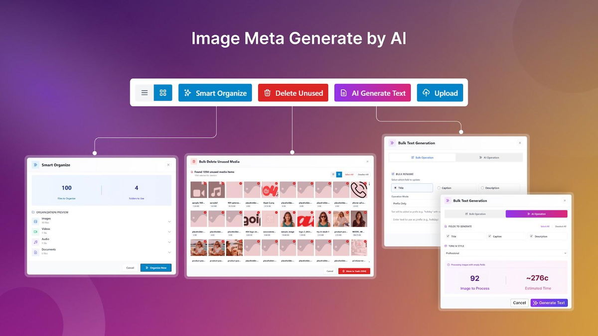 AI image meta generation