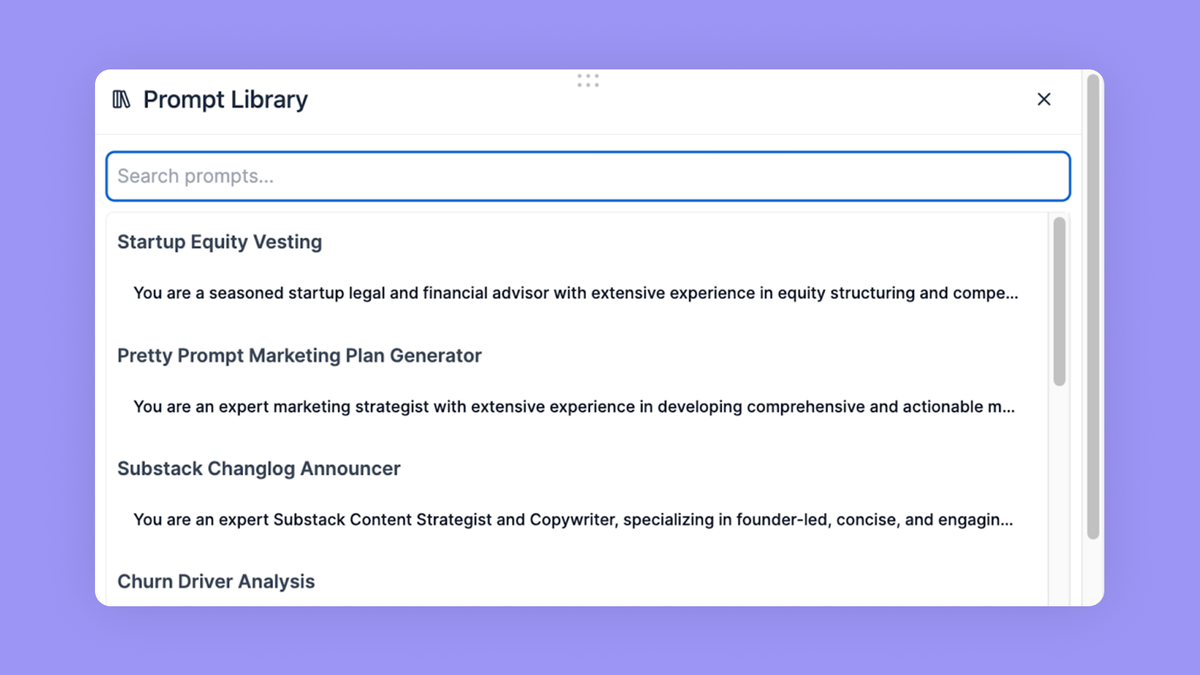 Save your prompts for later