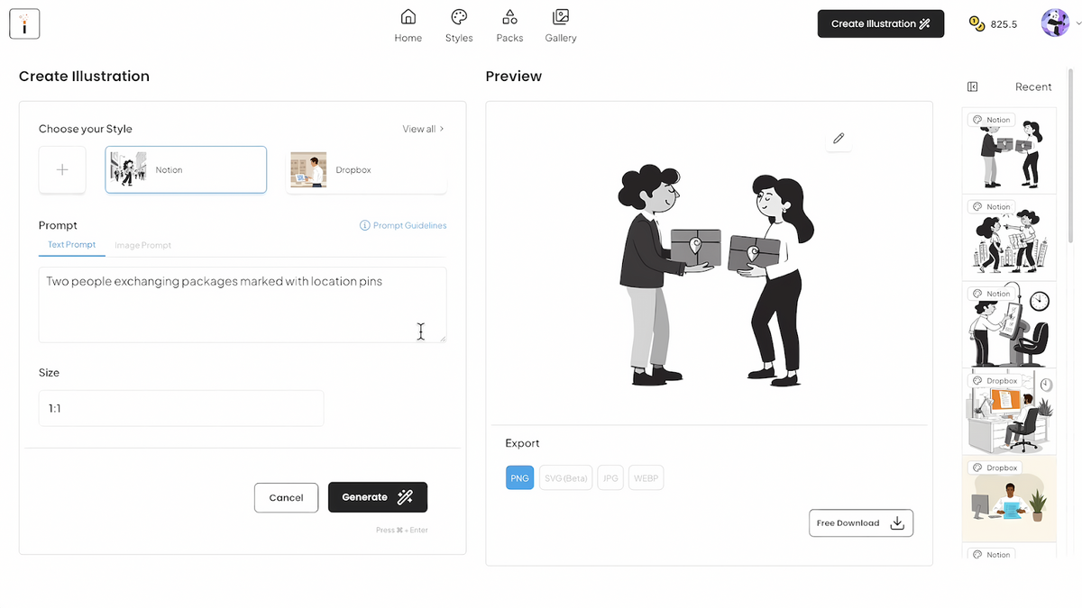 Create custom illustrations with AI
