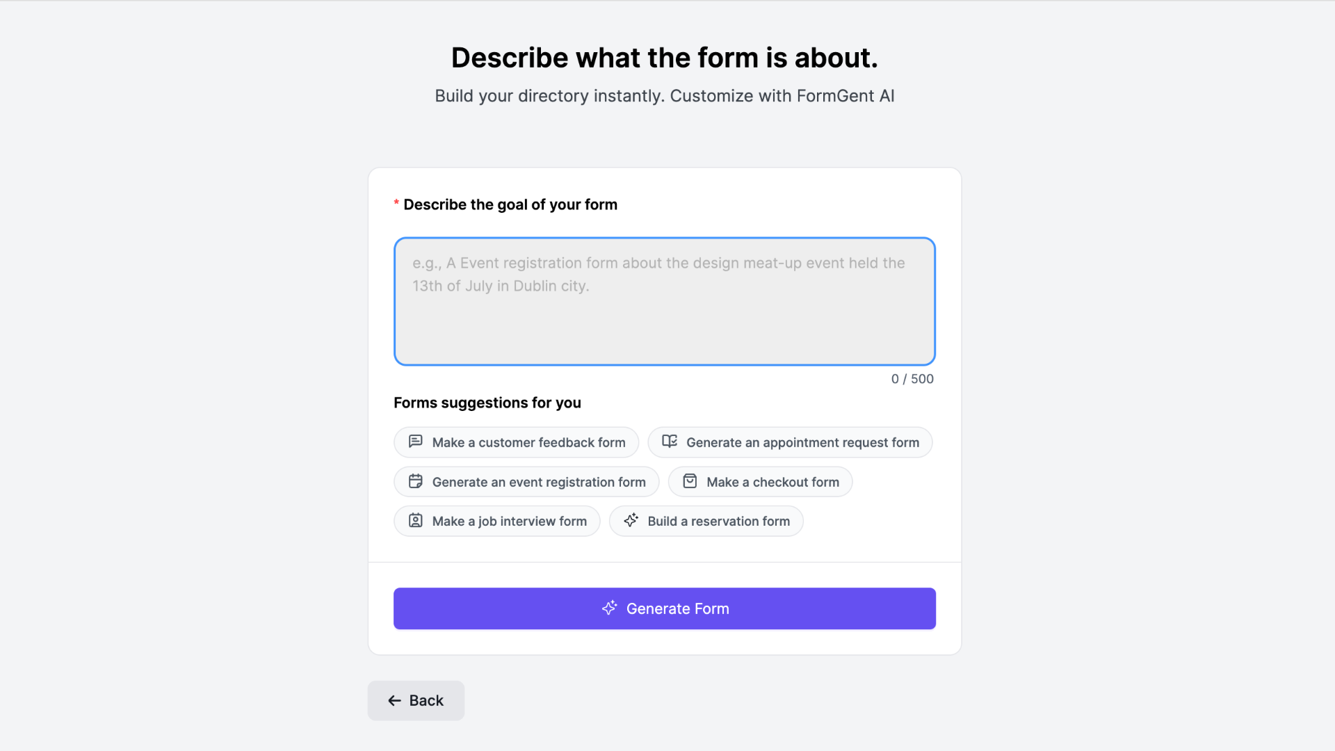 AI form builder
