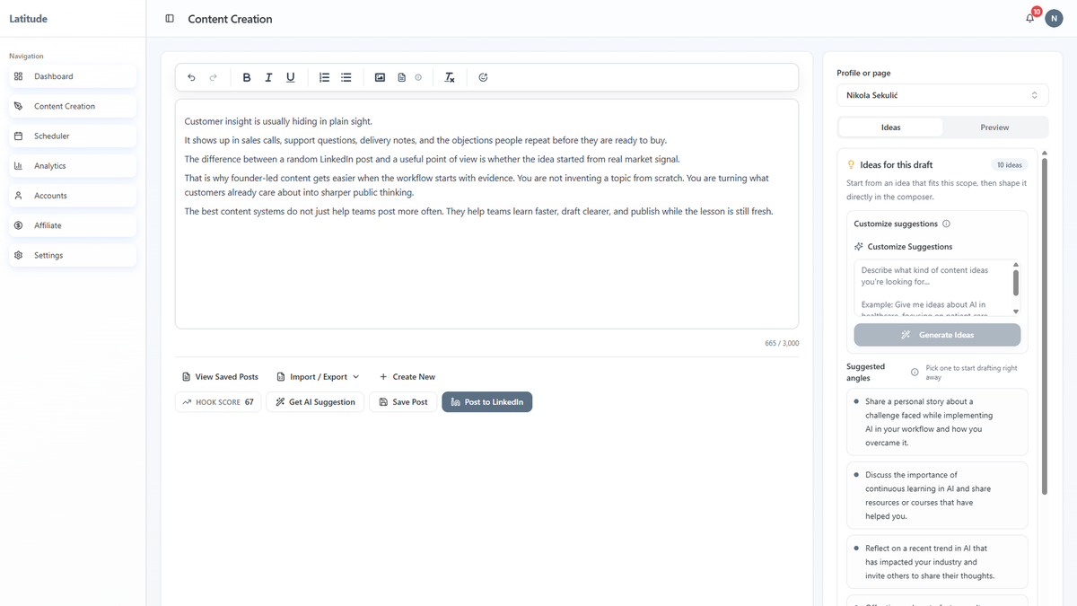 Content ideation and planning