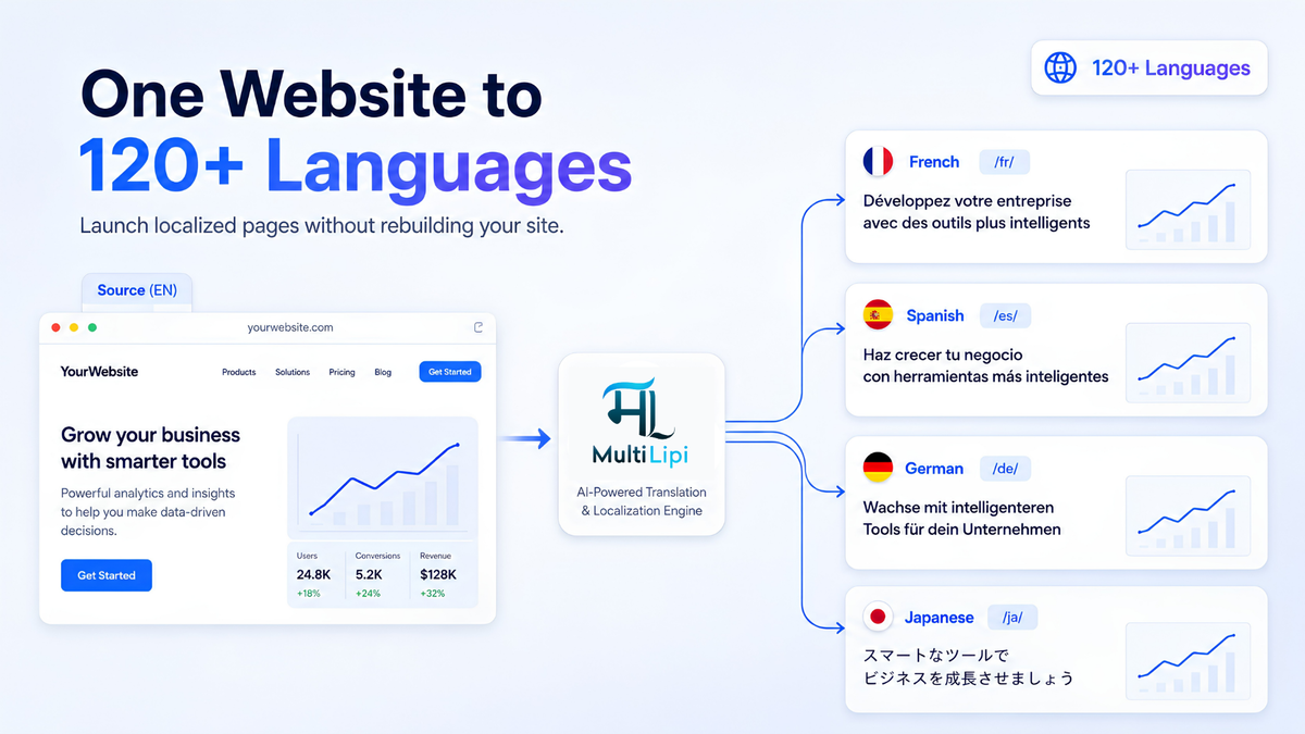 One website to 120+ Languages