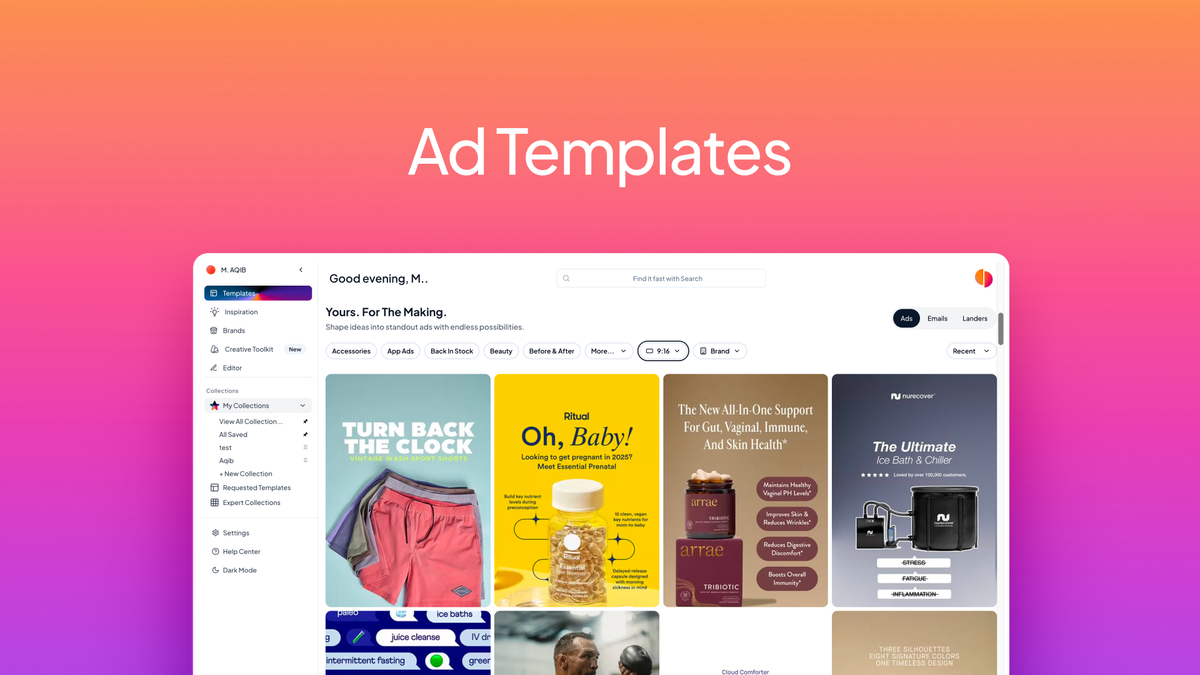 Stunning ad templates, at your fingertips