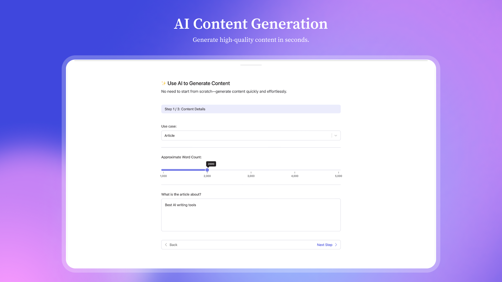 AI content generator