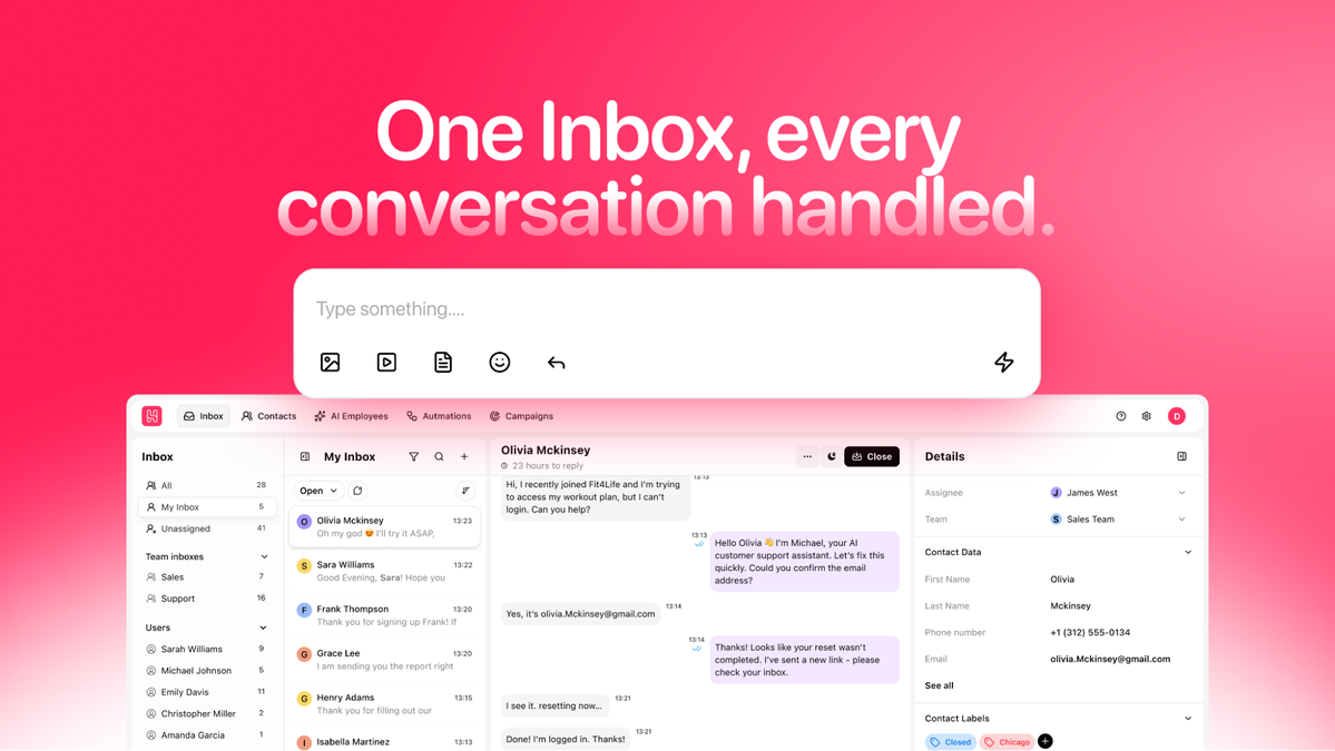 All your conversations in one inbox