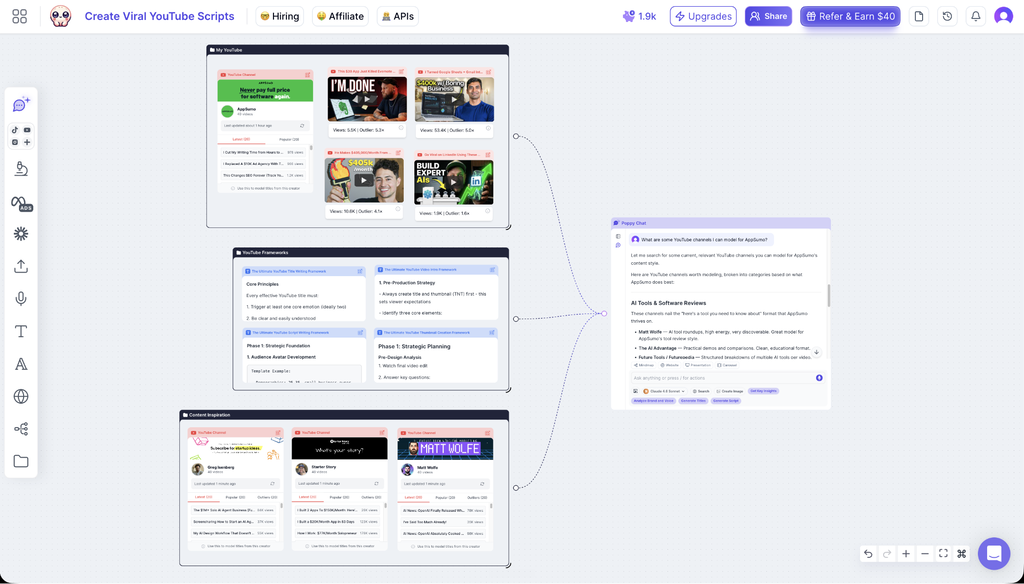Poppy AI plan and structure workspace