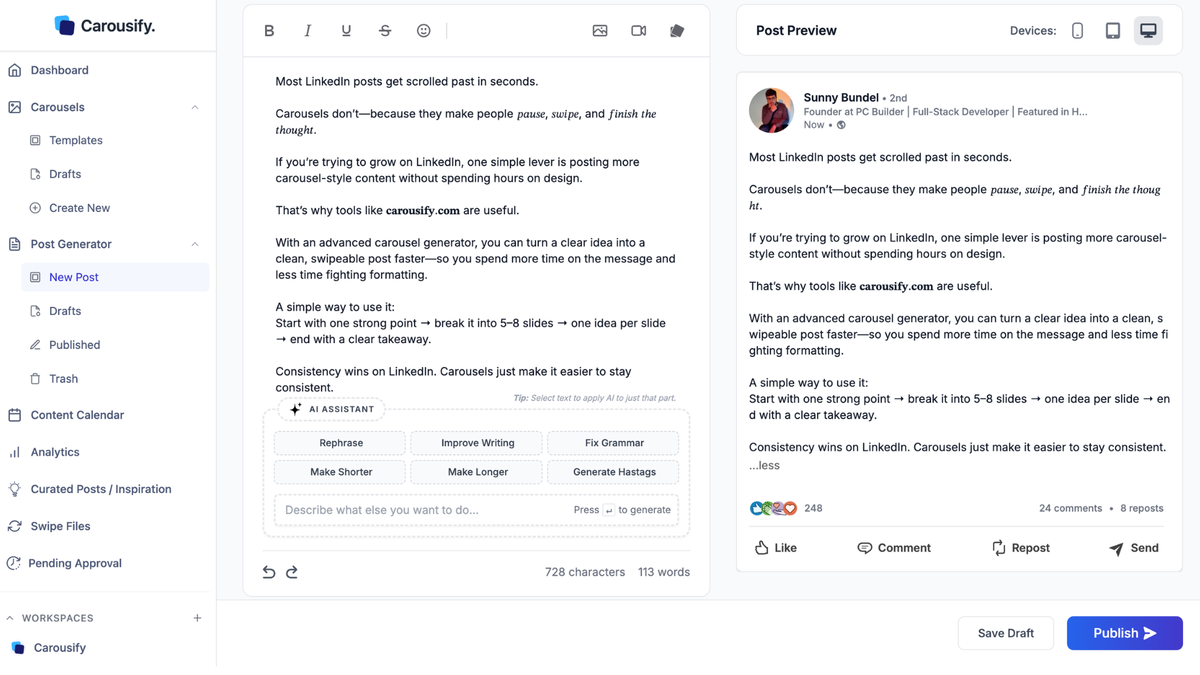 Write faster with AI and your swipe file