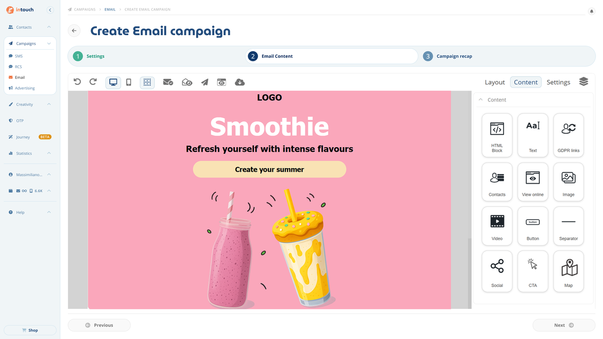 Build and send email campaigns
