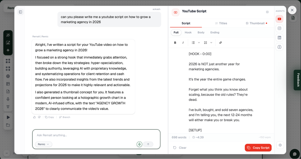 Write scripts, hooks, and posts that convert
