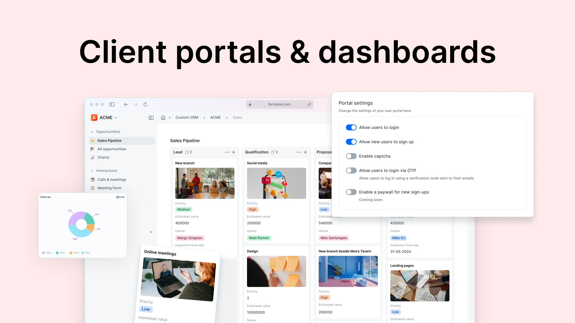 Client portals and dashboards