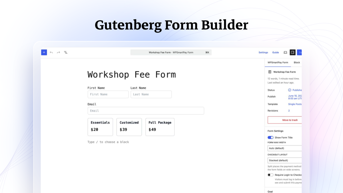 Build payment forms without touching code