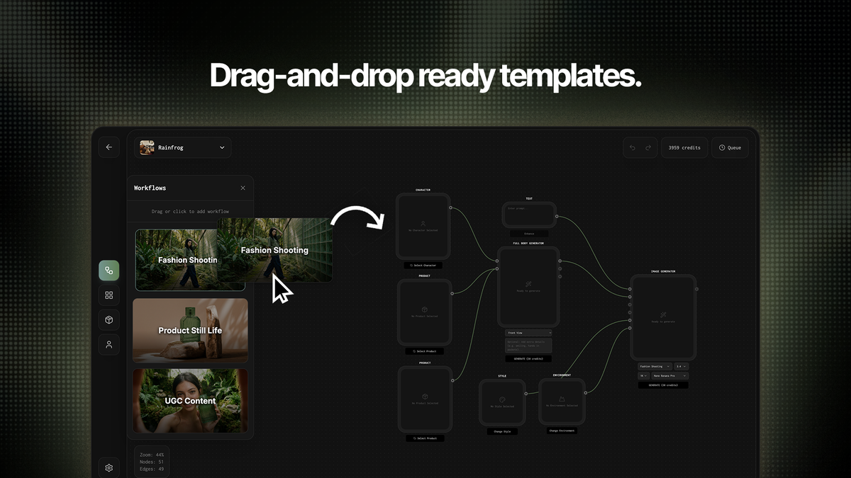 Drag-and-drop ready templates