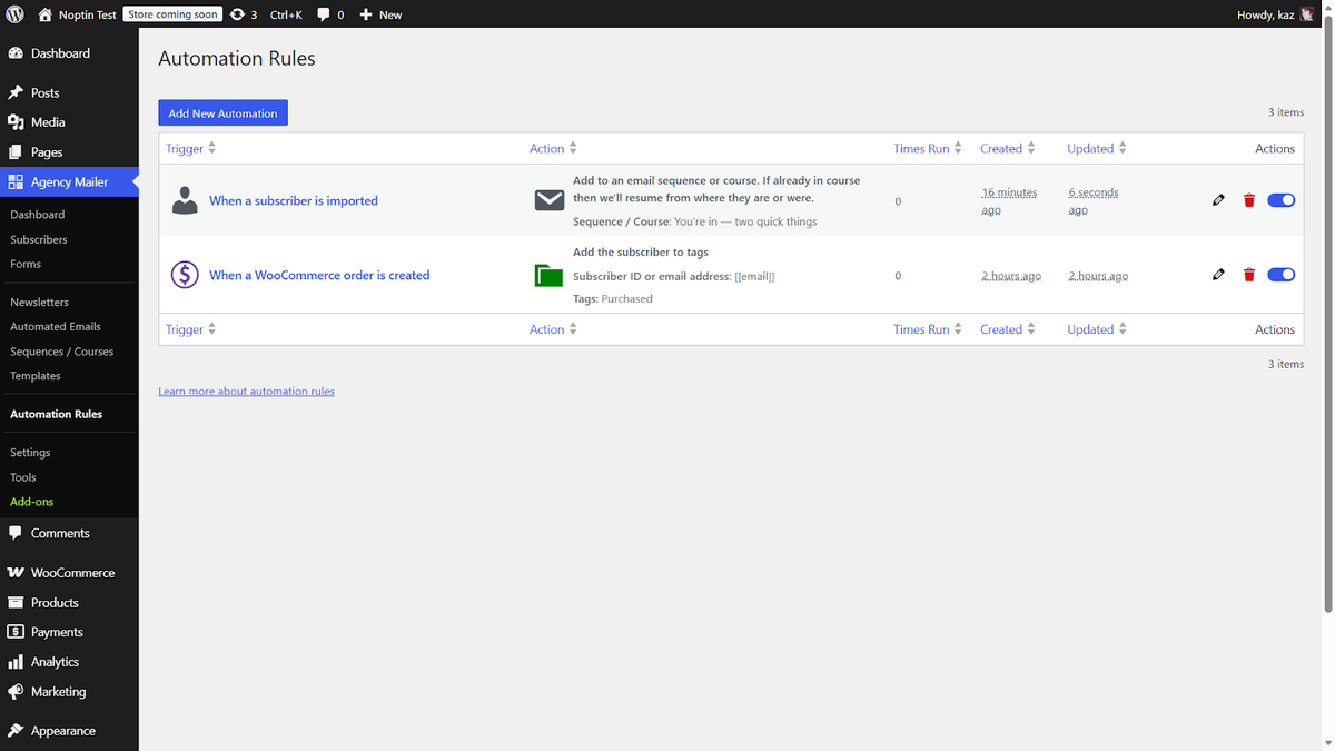 Automate emails from any WordPress event