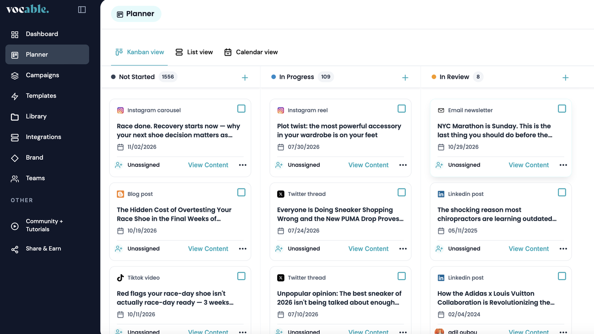 Plan a month's worth of content at once