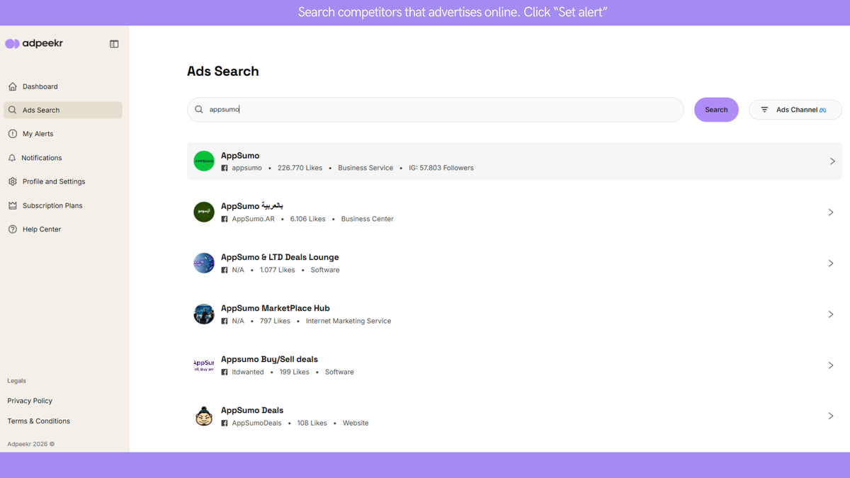 Ads search