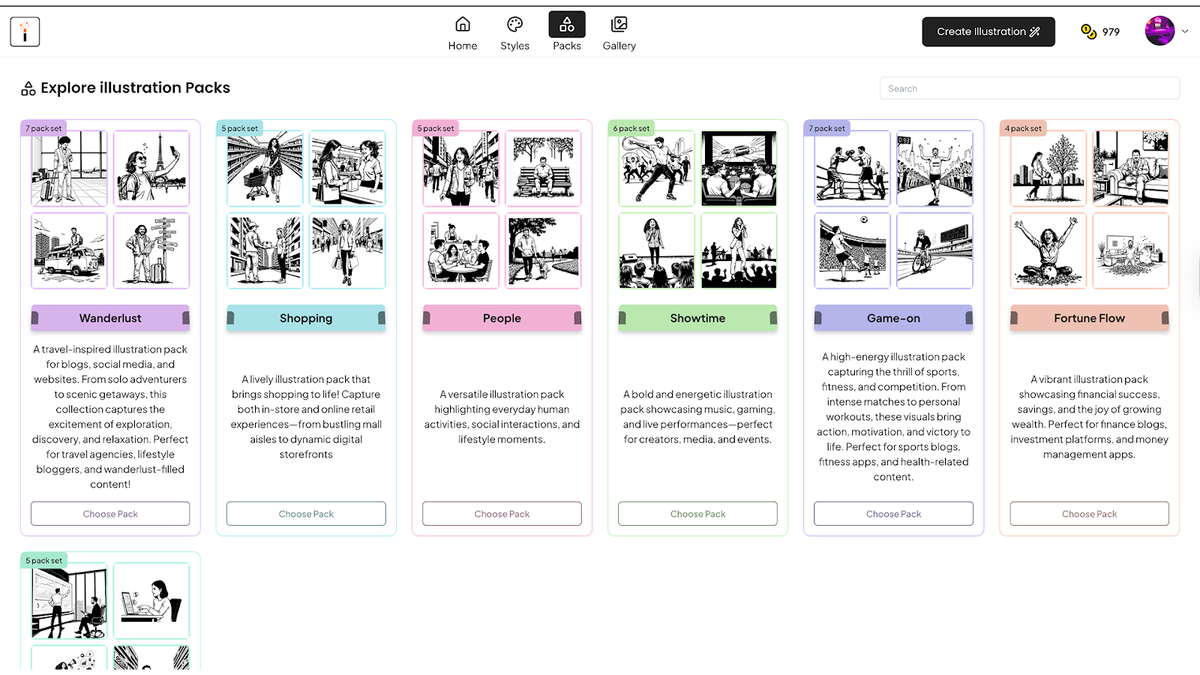 Work faster with illustration packs
