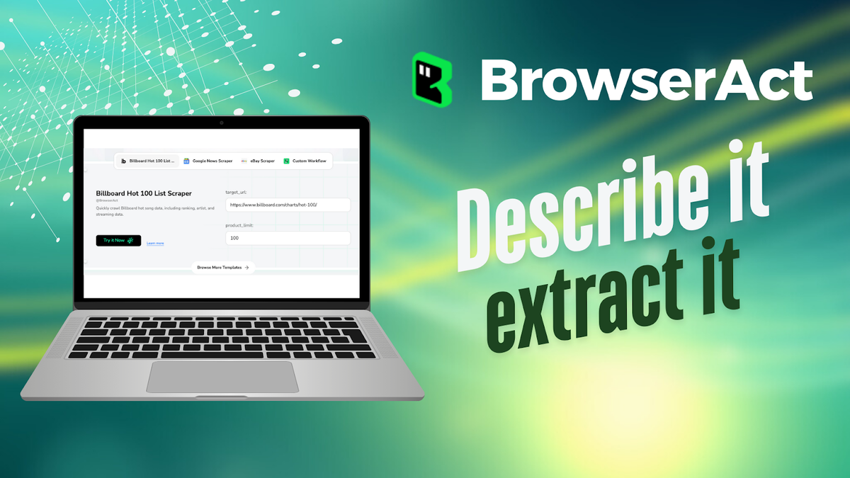BrowserAct natural language web scraping interface