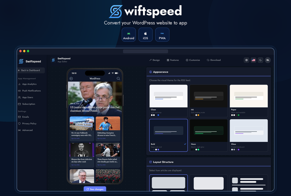 Turn your WordPress site into a mobile app