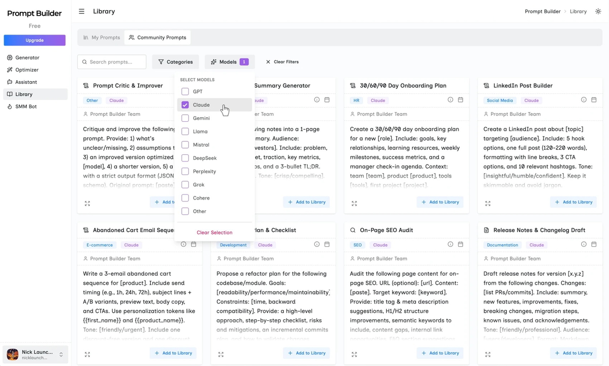 Build a reusable prompt library