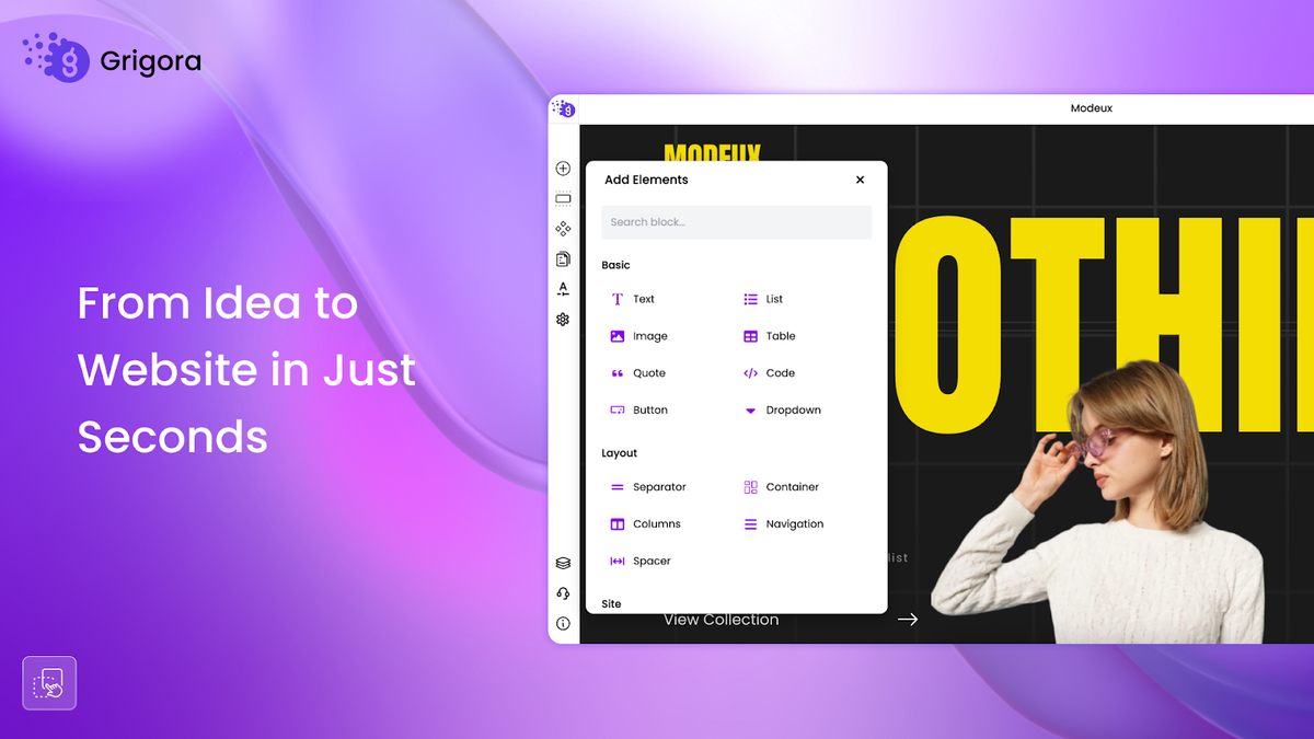 Kickstart your website in minutes