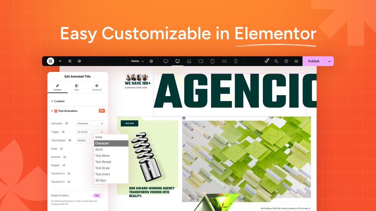 Customize every section visually