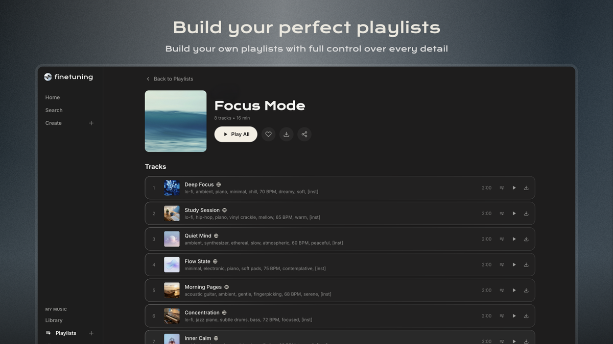 Dashboard and playlists