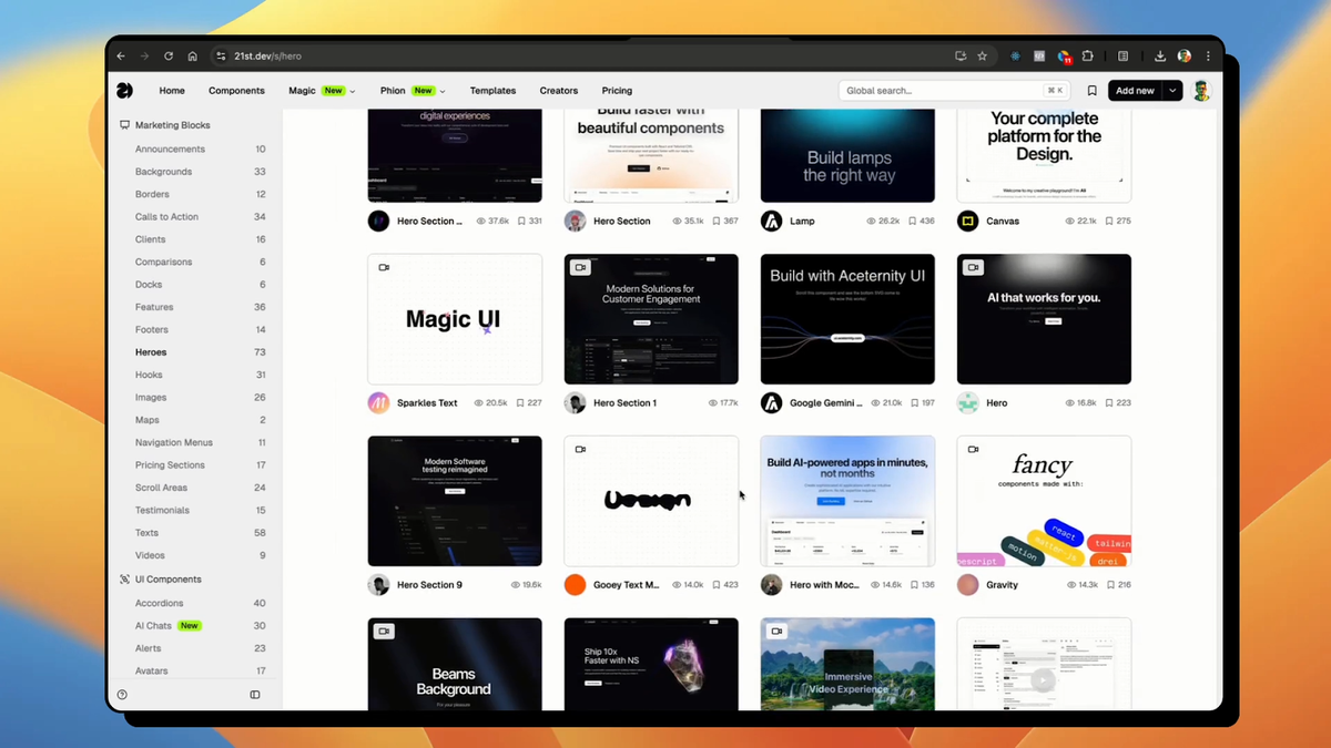 UI components and templates