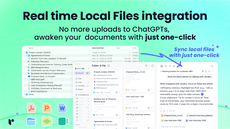 Real-time local file integration thumbnail