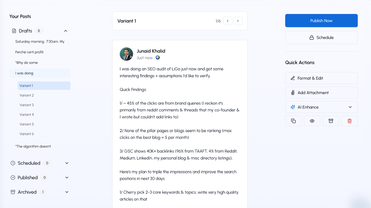 Scale your LinkedIn posts, in your voice
