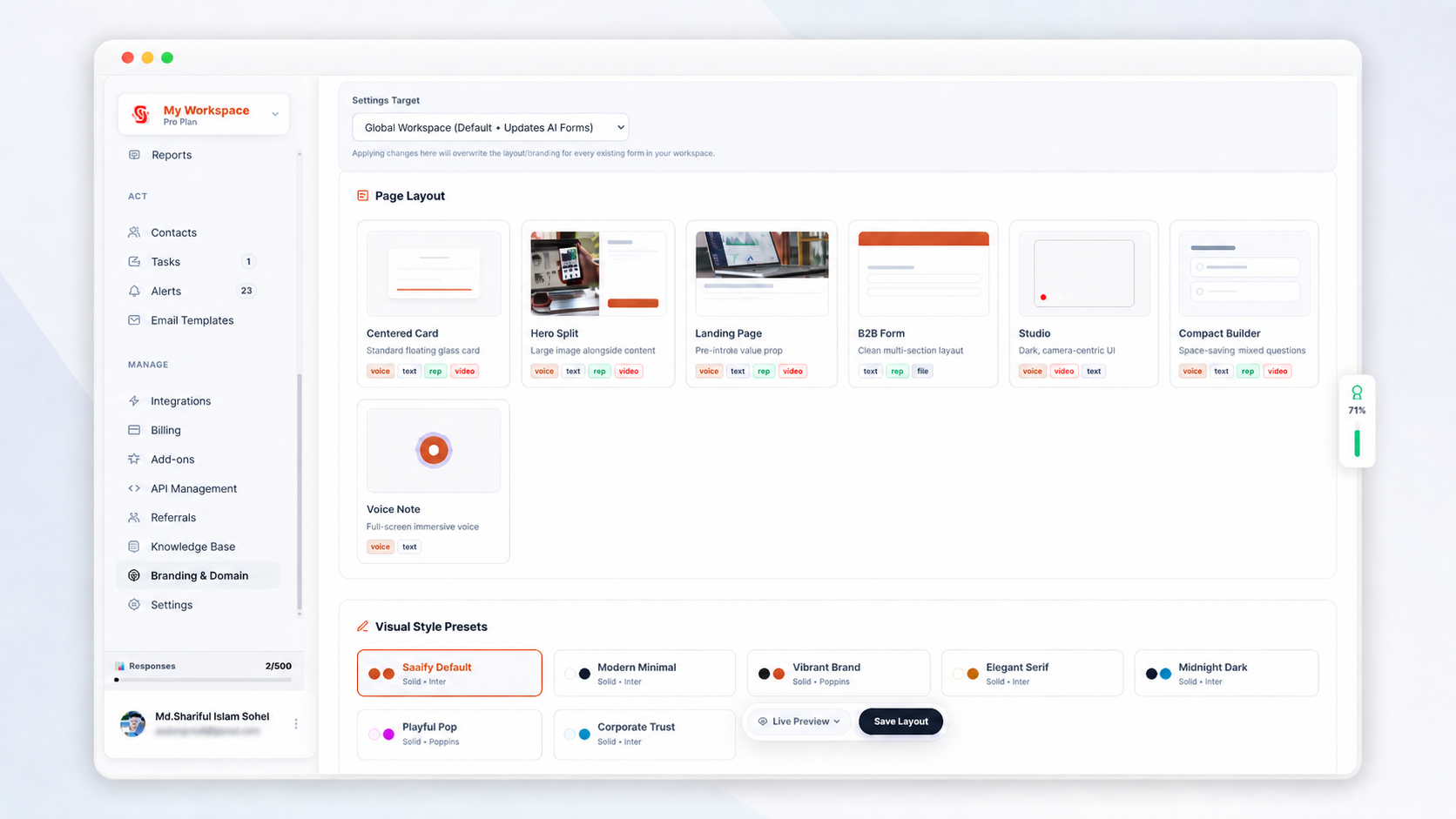 Branding and domain